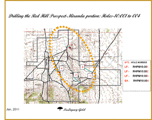 Red Hill Miranda Drill Hole Location Map
